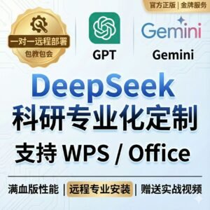Deepseek Gemini3 AI满血版专业安装 科研论文法律 嵌入WPS/Word